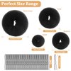MAGDIY 10 Pcs Hair Bun Maker Medium Hair Donuts for Buns, Black Ballet Bun Kit with 50pcs U Shaped Hair Pins and 10pcs Sock Bun for Women Girls Short & Thin Hair (Size M-3.15 inch, Brown)