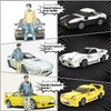 CaDA Initial D Mazda RX7-FD Toy Car Building Sets, Officially Authorized Collectible Model Car Toy Building Blocks, Building Toys Speed Racing Car Gift for Car Fans and Kids Age 8+