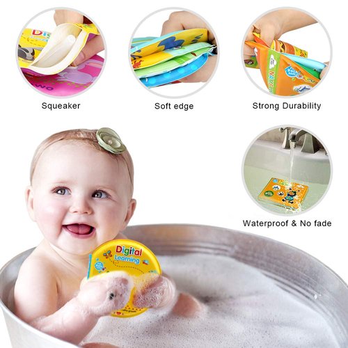 Baby Bath Toys, Nontoxic Bath Books for Babies Bath Time, No Mold Bathtub Toys for Toddlers 6 to 12 18 Months, Soft Educational Bath Toys for 1-3 Year Old Girls Boys(Pack of 3)