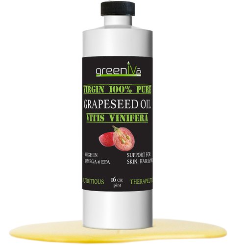 GreenIVe Grapeseed Oil Organically Grown 100% Pure Cold Pressed Light Flavor High Tempurature Cooking 16oz