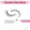 SONAFEEL Natural Lashes Wispy Cat Eye - Lightweight Reusable Clear Band Strip Lashes, 10 Pairs Pack, Faux Mink False Eyelashes Natural Look