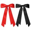 2PCS Silky Satin Hair Bows Hair Clip Black Red Hair Ribbon Ponytail Holder Accessories Slides Metal Clips Hair Bow for Women Girls Toddlers Teens Kids