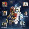 Space Astronaut Toy Collectible Astronaut Toy with Display Stand, Creative Space Exploration Astronaut Building Kit Gifts for Adults Space Astronaut Toy Space Toys （663 Pieces）