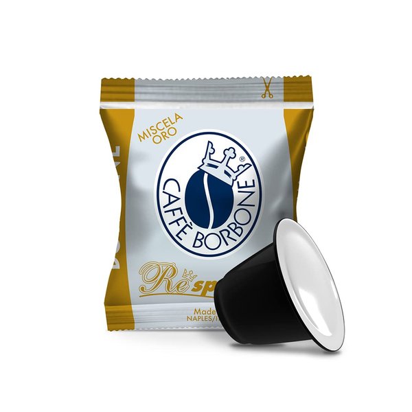 Caffe Borbone Nespresso Compatible Coffee Pods, Gold Blend, Freshly Roasted and Packaged in Italy - 100 Individually Wrapped Coffee Pods - NOT Compatible with Vertuo
