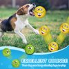Coricorsu 3.14" Squeaky Dog Toys Funny Smile Face Chewing Latex Rubber Soft Fetch Play Interactive Squeaky Dog Balls for Puppy Small Medium Pet Dog (3PCS)