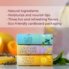 Plant Therapy Love Your Lips Lip Balm Trio Set 0.9 oz (25.5 g) Simple, Natural Ingredients & Packaged in Eco-Friendly Recyclable Cardboard, Refreshing Flavors Including: Lavender Lemonade, Vanilla Citrus, Cool Mint