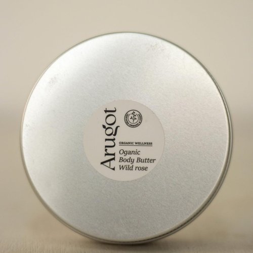 Arugot Organic Wild Rose Natural Nourishing Body Butter, Made in Israel | Moisturizing Cream with Shea Butter for Happy Skin - Paraben Free & Vegan Friendly, 120ml