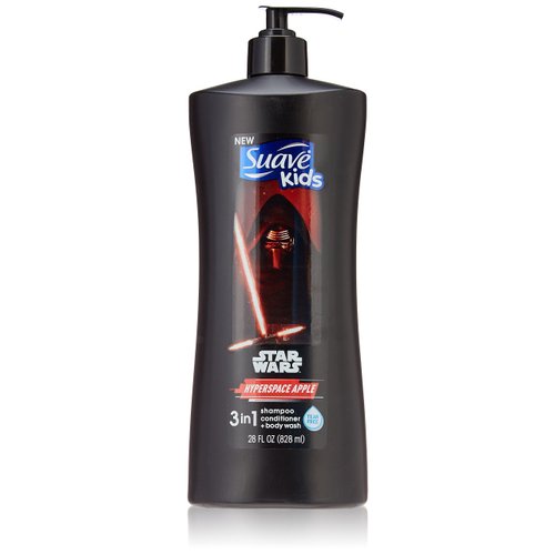 Suave Kids 3 In 1: Shampoo + Conditioner+ Body Wash Star Wars Kylo Ren Hyperspace Apple, 28 Ounce