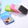ZDQZC Pill Organizer - Portable Pill Box Small Pill Container for Purse or Pocket, Excellent Pill Storage Case (Pink, 4+6 Compartment)