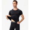 Black Compression Shirts Men Short Sleeve Workout Gym T-Shirt Running Tops Cool Dry Sports Base Layer Undershirts