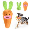 Vehomy Easter Dog Toy Squeaky Puzzle Dog Toys Easter Carrot Puppy Toy for Small and Medium Dogs Interactive Easter Bunny Dog Toy for Teething Chewing Carrot