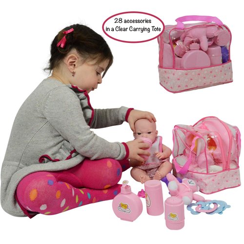 Doll Feeding Set with Baby Doll Accessories Includes Doll Bottles (30 Pack)