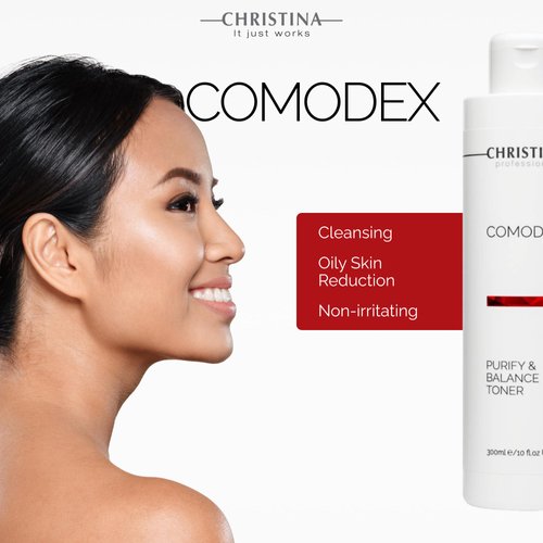 Christina Comodex Purify & Balance Toner for Face | Skin Clarifying Facial Toner for Clearing Excess Sebum, Minimizing Pores, and Fighting Acne | for Combination, Normal, Oily Skin 300ml