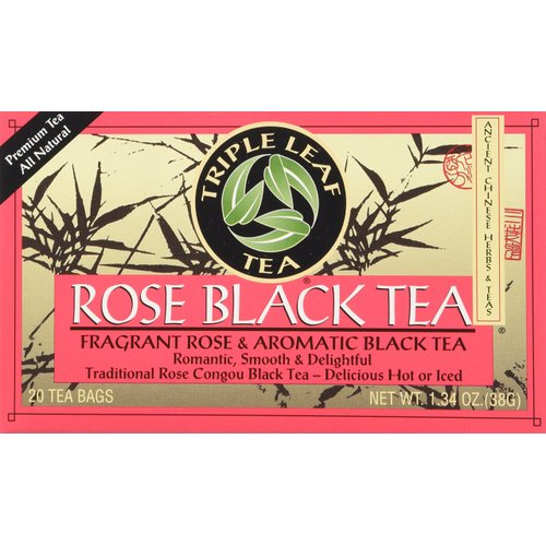Triple Leaf Tea Black Tea Bags, Rose, 20 Count