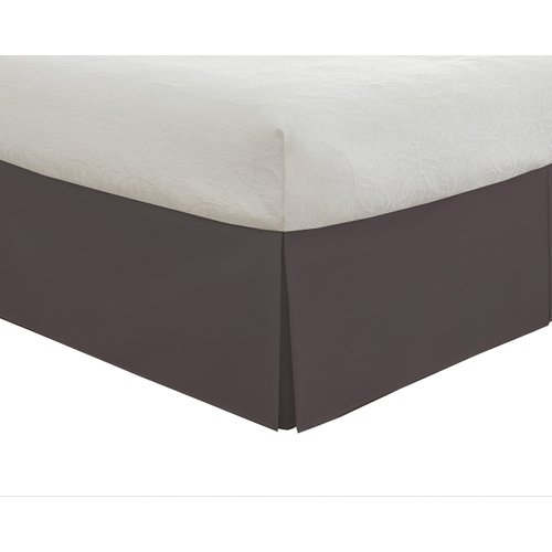 LUX Tailored Bed Skirt Classic 14" Drop Length Pleated Styling, California KING, Grey