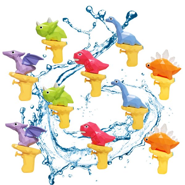 10 Pcs Water Squirt Guns for Kids, Small Dinosaur Water Pistols, Water Blaster Soaker Summer Swimming Pool Beach Party Favor Toys for Boys & Girls Toddlers Age2 3 4 5 6…