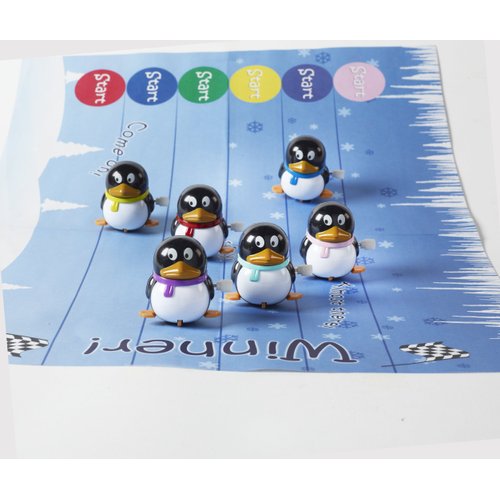 Robin Reed 6 x 13 Racing Penguin Party Favors of England - Contains Wind up Racing Penguins