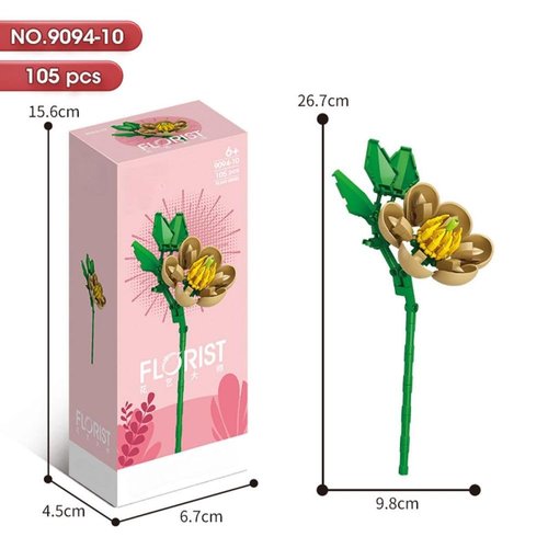 YICHENZHAOXING Mini Bricks Artificial Flower Bouquet Building Sets，DIY Simulation Plant Series Creative Toys,Flower Building Set Magnolia 105PCS