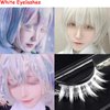 White False Eyelashes Halloween White Eye lashes Extension Tools Anime Cosplay Makeup Natural Looking Masquerade Party Eyelashes(White)