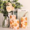 GenSwin Maple Leaf Flickering Flameless Candles Battery Operated with 6 Hours Timer, Real Wax Led Pillar LED Candles Christms Wedding Decoration
