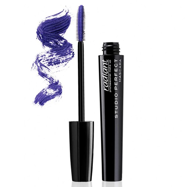 Radiant Professional Studio Perfect Volume Mascara, with Silicone Brush & Natural Wax For Healthy Voluminous Lashes, Cruelty Free, Lash Lengthening, 0.30 ounces, Purple (03)
