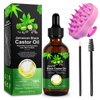 worafy Jamaican Black Castor Oil with Scalp Massager, Organic Cold Pressed Castor Oil for Hair Growth,Dry Damaged Frizzy Hair, Massage Oil for Aromatherapy