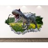 Wild Dinosaur Wall Decal Art Decor 3D Smashed Forest Sticker Poster Kids Room Mural Custom Gift BL367 (42"W x 24"H)