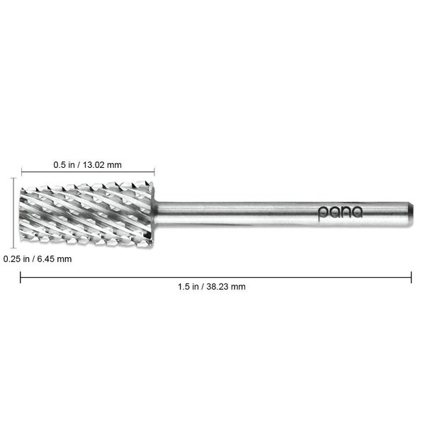 Premium Pana 3/32" Tapered Barrel Carbide Nail Bit -For Electric Dremel Drill Machine, Nail Art Design, Manicure, Pedicure, Nail File, Cuticle Clean etc. (Coarse Grit- Silver)