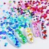 Heart Nail Art Glitter Sequins 3D Holographic Valentine's Day Nail Art Sticker Decals Laser Love Heart Confetti Glitter Flakes for Women Girls Acrylic Manicure Make Up DIY Valentines Nail Decoration