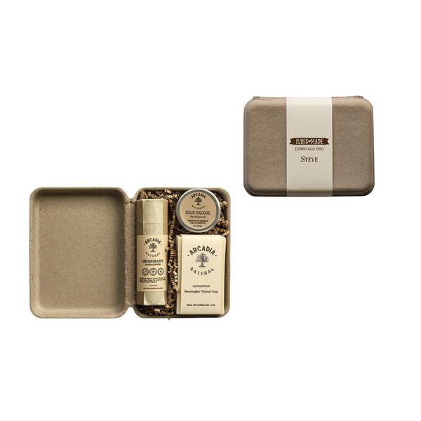 Unique personalized gift box for him, Cologne, Soap and deodorant, Husband, Boyfriend zero waste gift box for men