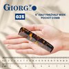 Giorgio G25 FineTooth and WideTooth Pocket Comb - Hair Styling Comb for Men and Women, Handmade Beard Comb for Men, Barber Comb, and Mustache Comb for Grooming,Saw Cut and Polished Travel Comb