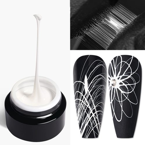 Spider Gel Nail Polish Art UV Led Professional Nail Paint UV Color Gel Lacquer Embossing Pull Wire Spider Gel (White)