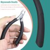 SG Nekoo Cuticle Nippers Professional Nail Cuticle Trimmer Sharp Slanted Straight Blades Cutters Scissors with Rubber Handle for Fingernails and Toenails (Black-2P)