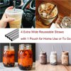 Littlegood Extra Wide Stainless Steel Reusable Straws 1/2" Metal Drinking Straw Fat Boba Tea Thick Smoothie Milkshake Straws for Tapioca Pearl Bubble Tea Jumbo Drink w/ 2 Big Brush &A Bonus Gift Pouch