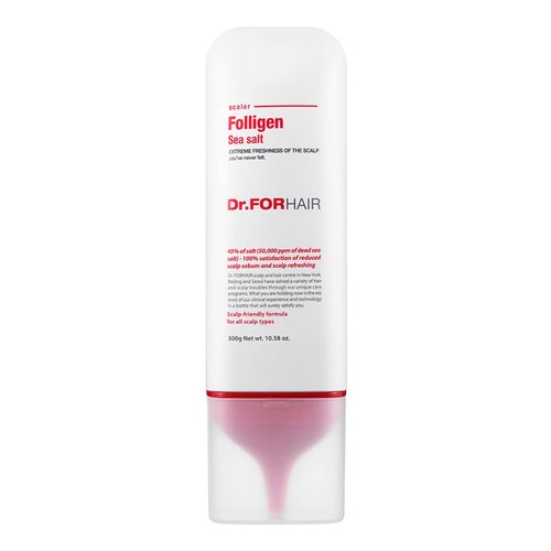Dr.FORHAIR Folligen Sea Salt Scaler Scalp Scrub (10.5oz) | 45% Sea Salt | Exfoliate Hair Deep Cleansing Excess Sebum Oily Greasy Hair | Dry Flaky Itchy Treatment (No Parabens, Silicone, Sulfates)