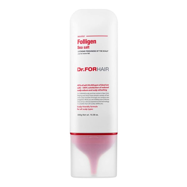 Dr.FORHAIR Folligen Sea Salt Scaler Scalp Scrub (10.5oz) | 45% Sea Salt | Exfoliate Hair Deep Cleansing Excess Sebum Oily Greasy Hair | Dry Flaky Itchy Treatment (No Parabens, Silicone, Sulfates)
