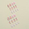 Pikabows Press On Nails Long Almond Heart Rainbow Stripe LGBT Fake Nails Acrylic False Nail Tips Kit Glue on Nails for Women