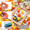 YHMQDU Pom Poms Set 460 PCS Orange Crafts Fuzzy Balls with Glue Gun for Autumn Thanksgiving Christmas DIY Arts and Craft Making Decorations