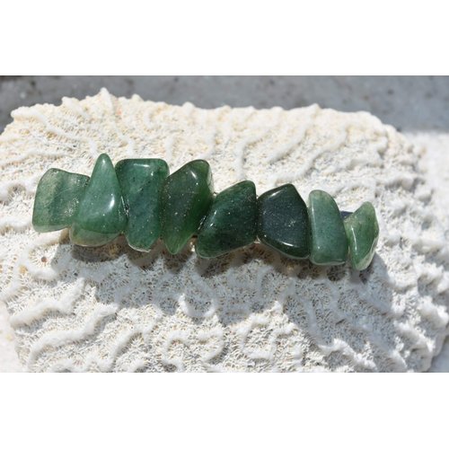 Green Quartz Stone French Barrette Hair Clip