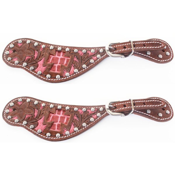 CHALLENGER Horse Western Riding Cowboy Boots Leather Spur Straps Tack 7426