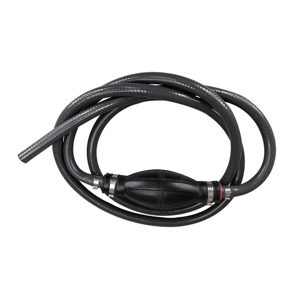 Pactrade Marine Grey Durable Fuel Line Assembly Hose Barbs Rubber Primer Bulb Lengthy 7 ft feet Resistant Material Cover Fuel Flow (5/16" Hose, Universal - No Connector)