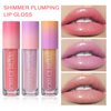 Lip Plumping Glow Oil Two-tone Long Lasting Moisturizing Shiny Non-Sticky Lip Gloss, Hydrating Lip Oil Lip Drip, High Shine Glossy Shimmer Glitter Lipstick Plumper Fresh Mirror Lip Glaze Makeup(04)