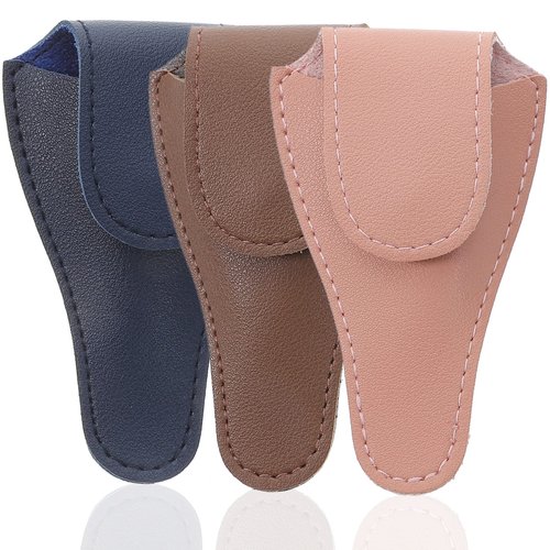 Angoily Nail Scissors Pouch Leather Pouch Holder Nail Cuticle Scissor Bag Nail Grooming Storage Case For Home Salon Cosmetic Use 3pcs