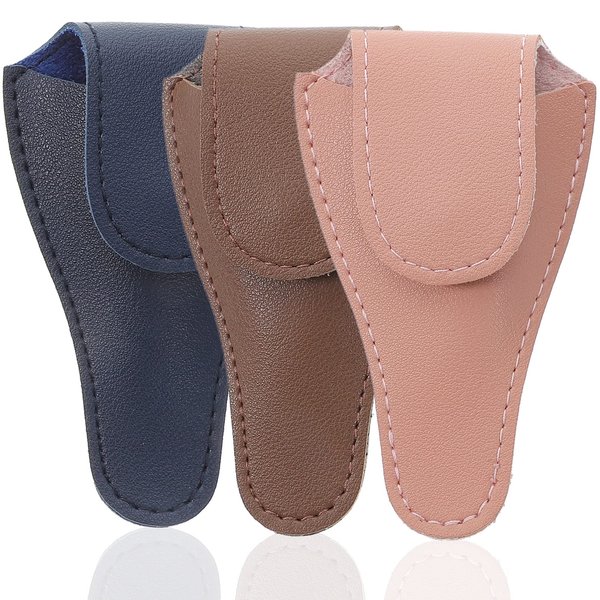 Angoily Nail Scissors Pouch Leather Pouch Holder Nail Cuticle Scissor Bag Nail Grooming Storage Case For Home Salon Cosmetic Use 3pcs