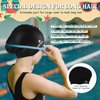 2 Pack Kids Swim Caps for Long/Short Hair, Unisex Silicone Swimming Cap for Age 3-15 Children Toddler Youth Teen, Waterproof Shower Cap Bathing Hats for Girls Boys with Ear Plugs & Nose Clip-8
