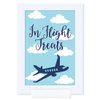 Andaz Press Blue Airplane and Clouds Birthday Party Collection, Framed Party Sign, Double-Sided 4x6-inch, in Flight Snacks, 1-Pack, Includes Reusable Frame
