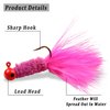 Marabou Jigs Fishing Lure Kit - 20pcs Fishing Jigs Heads Feather Hair Jig for Perch Panfish Bass Pike Walleye Trout