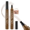 Kaely 2Pcs Magical Precise Waterproof Brow Pen,4 Tip Microblade Eyebrow Pen,Eye Brow Contouring Pen Pencil,Eyebrows Gel Makeup,lapiz para cejas,24 Hours Long Lasting Smudge Proof,01 Light Brown