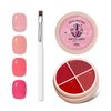 ArtiClaws 4 Colors Solid Nail Gel Set Pudding Cream Gel Nail Polish Set LED UV for Beginner DIY Home with Brushes, Cherry Blossom Peach