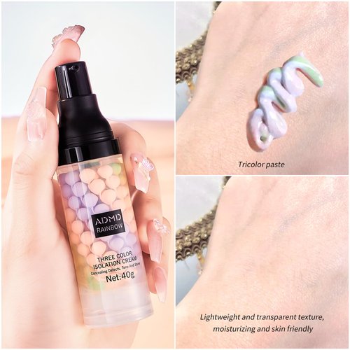Face Primer for Makeup 3 Colors Isolation Cream Color Corrector Primer Concealer Invisible Pore Brightening Primer Base Corrector Natural Isolation Cream Primer Face Makeup